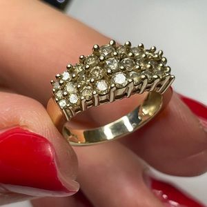 10K Champagne Diamond Ring size 6